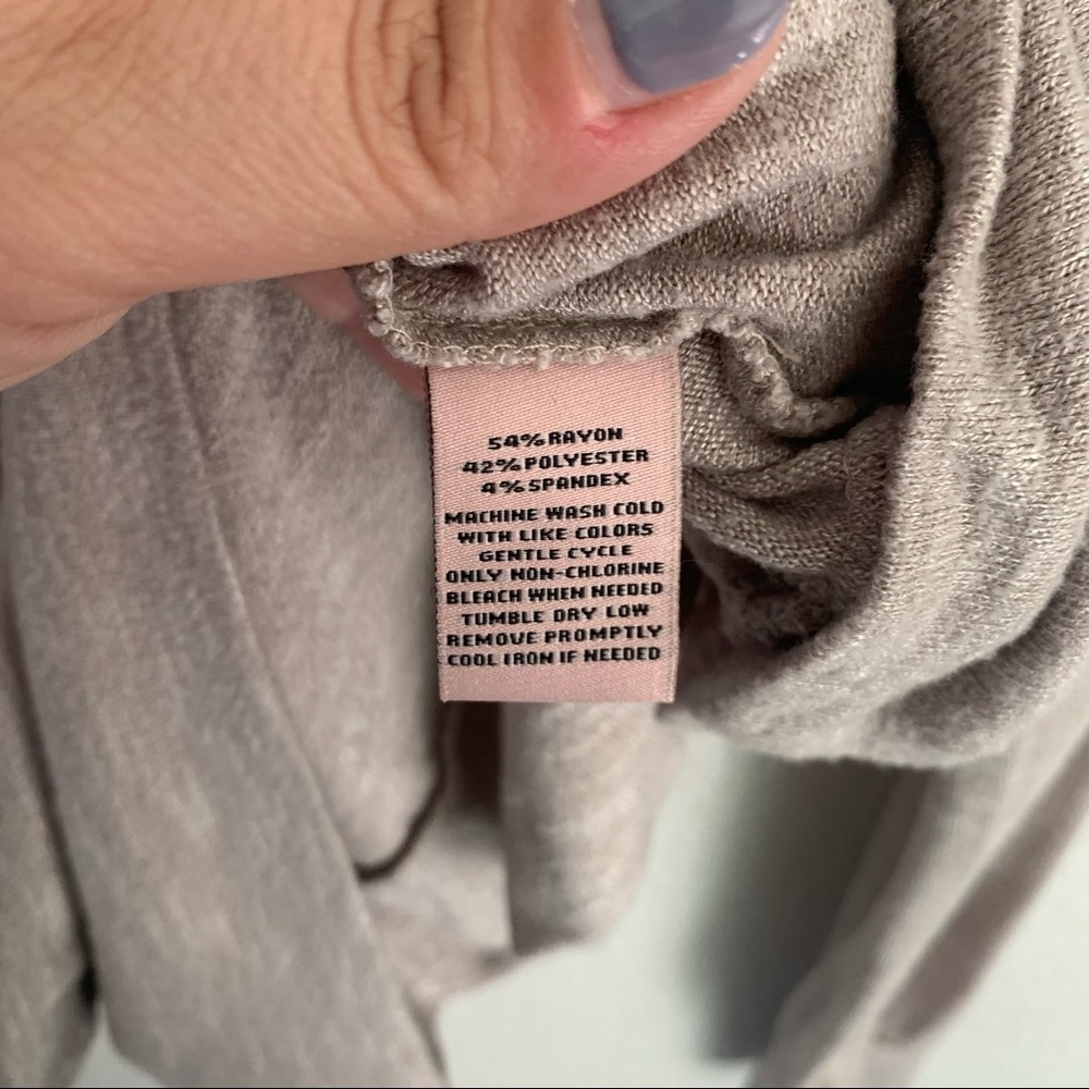 Juicy Couture tan beige long sleeve top folded tie twist front M - Picture 4 of 7